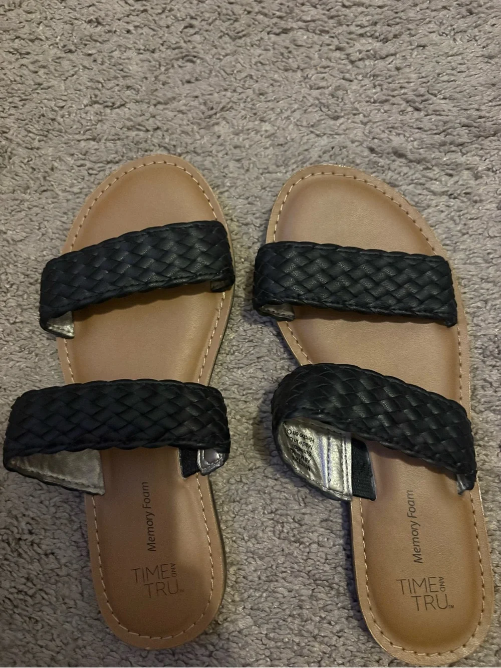 Braided Double-Strap Slide Sandals